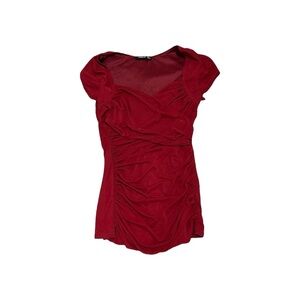 Patty Boutik Draped Blouse Burgundy Women’s Small.